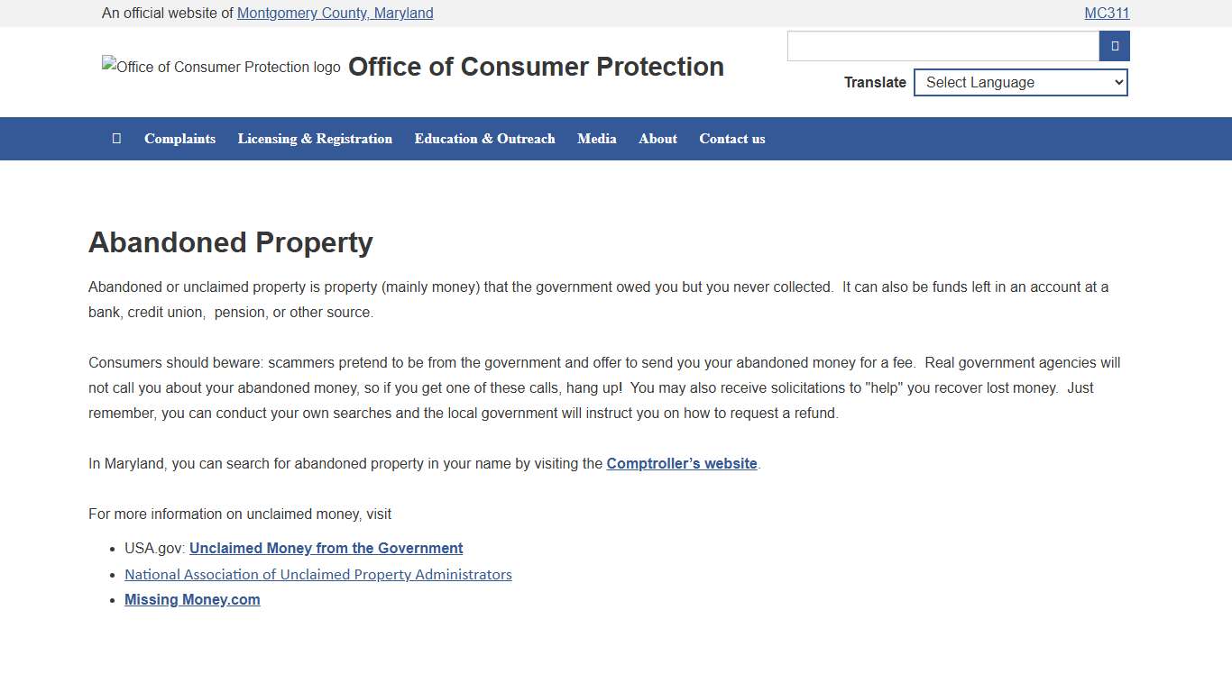 OCP A-Z Consumer Advice